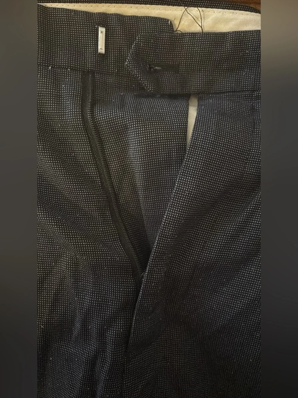 Men's Navy Dress Trousers - Classic Formal Pants pit to put 18.5 inches